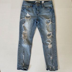 Eunina Low Rise Boyfriend Distressed Jeans